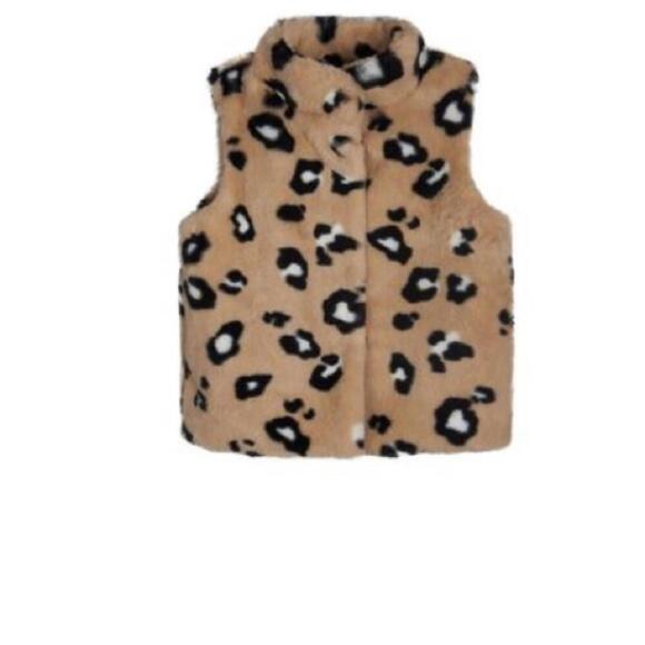 Epic Threads Little Girls Leopard Faux Fur Vest, girl’s fur vest, jacket top 5 - Picture 3 of 4